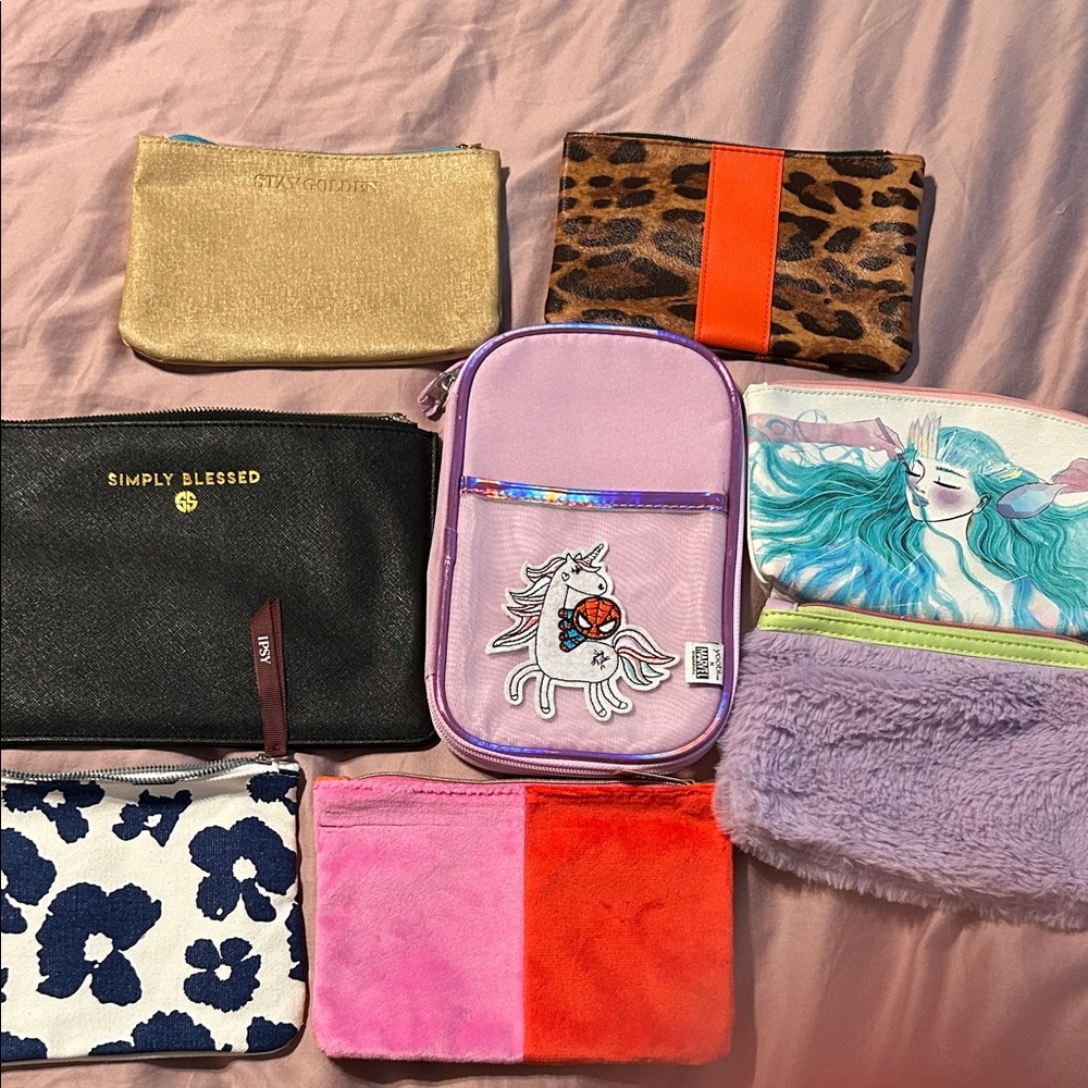 Simply Southern and Ipsy Cosmetic Bags - Black, Gold, Pink, Purple